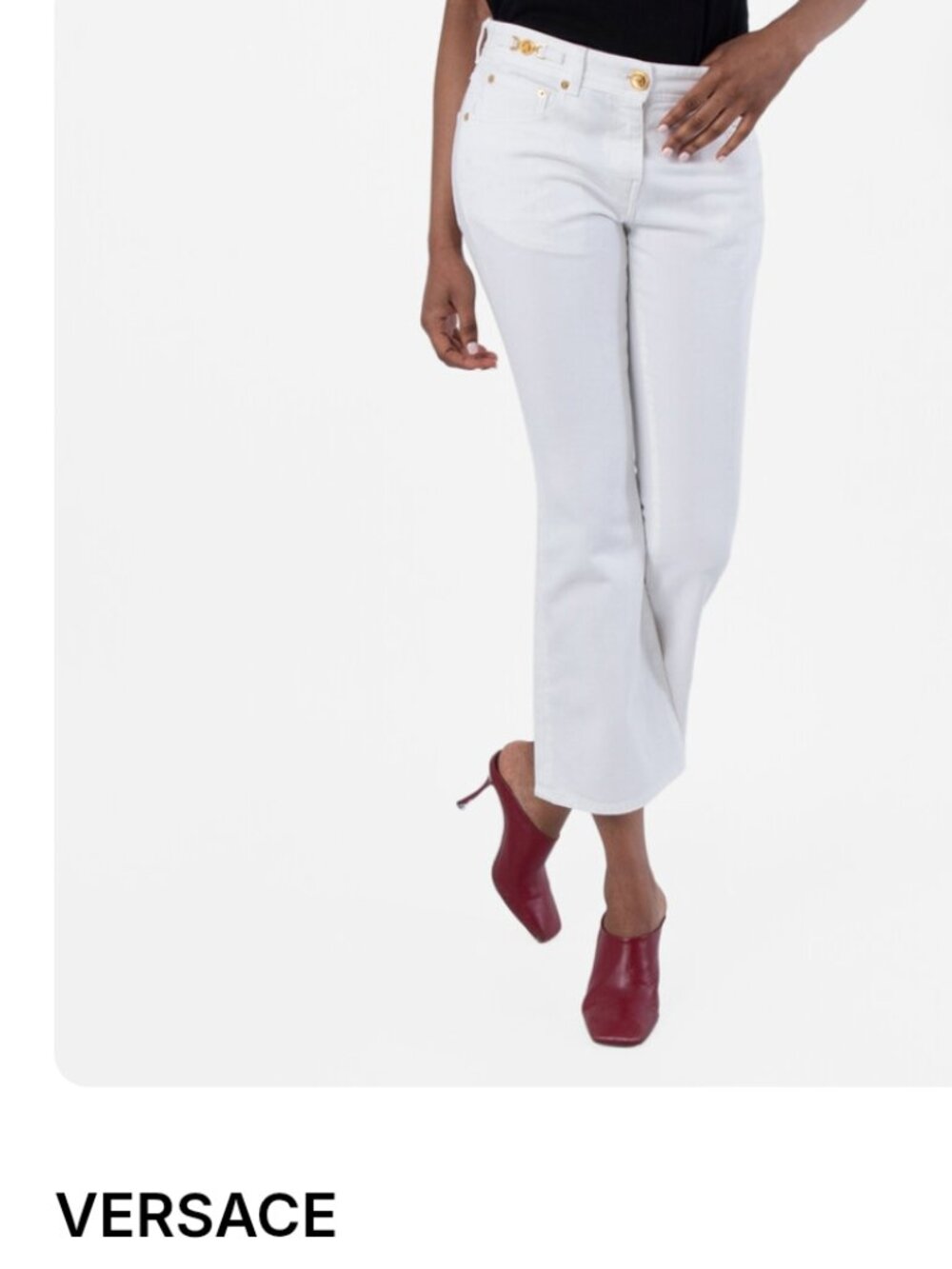 Versace ! White Cropped Flared Jeans (31)